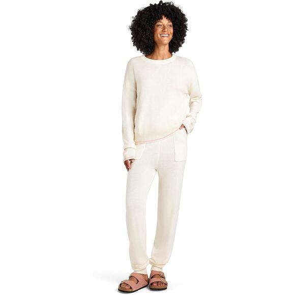 Splendid Women Ivory Knit Contrast Trim Elizabeth Lounge Jogger Pants Size S - Picture 4 of 4